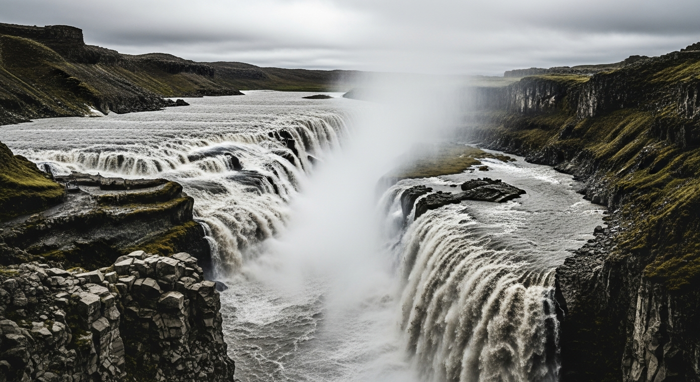 Dettifoss Waterfall — Drehort in North Iceland, Island