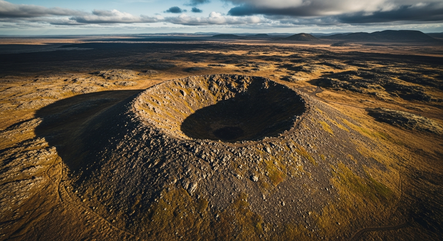 Hrossaborg Crater — Drehort in North Iceland, Island