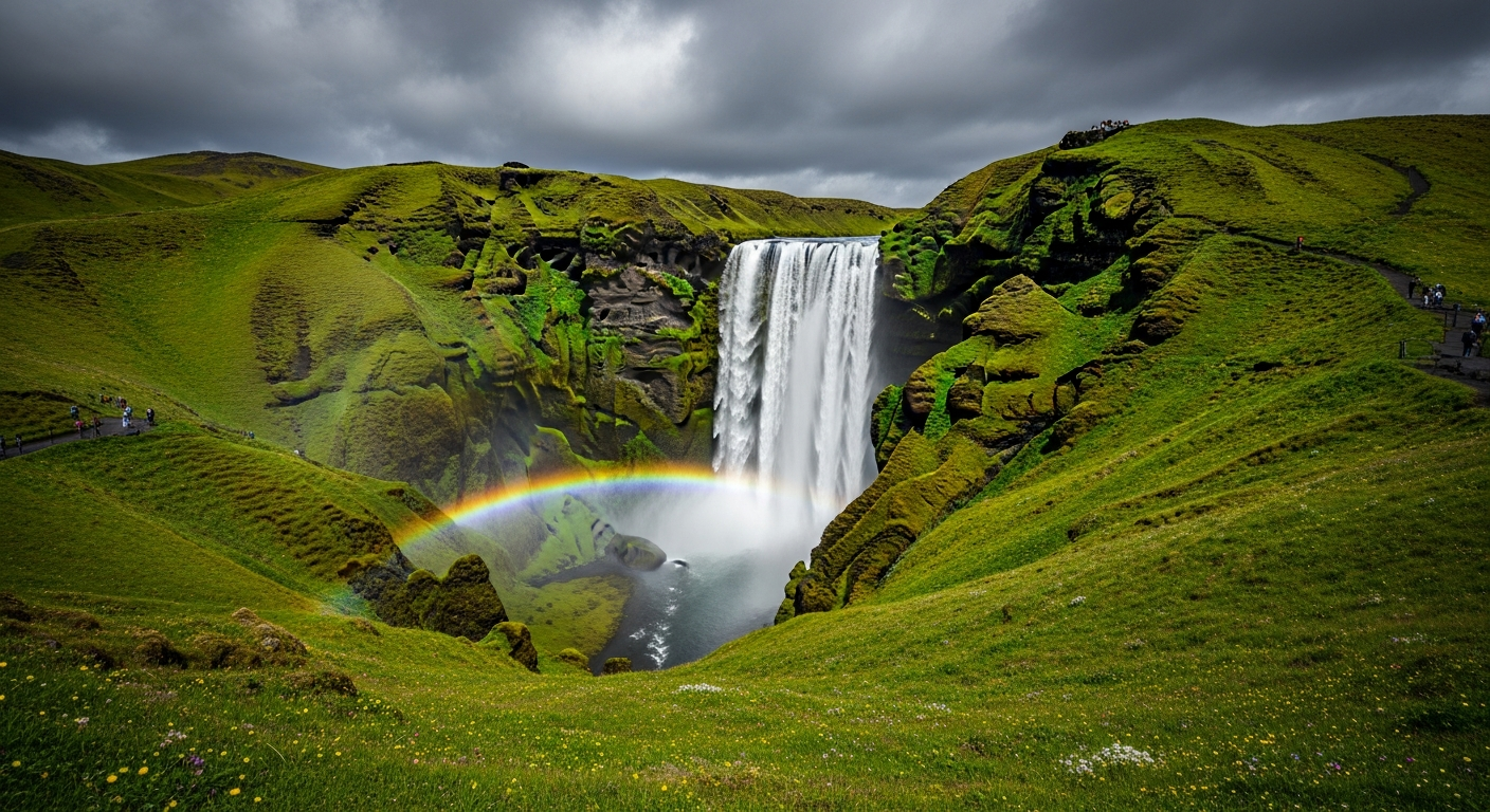 Skógafoss Waterfall — filming location in South Iceland, Iceland